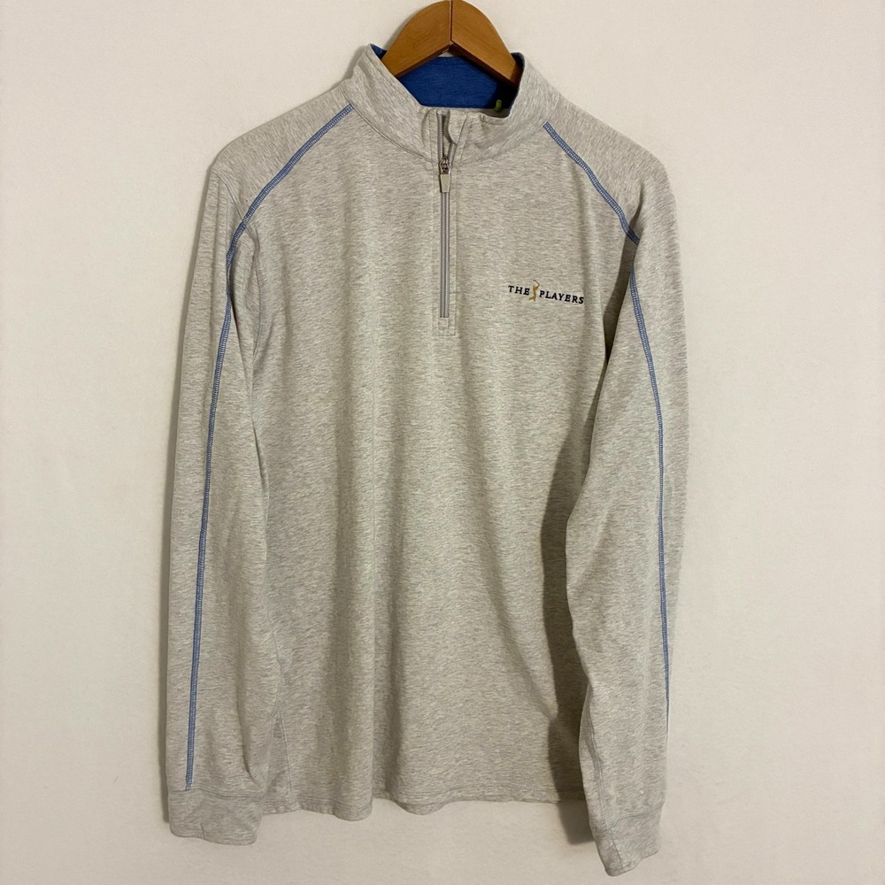Tasc Bamboo The Players 1/4 Zip Pullover Mens L Performance Preppy PGA TPC